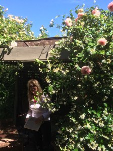 Pink flowers!!  Of course. 