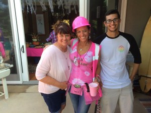 Wendy surrounded by Simpsons. Thanks Connor for the beer donation from Stone Brewery. 