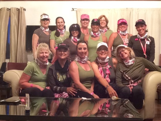 Team Pink Bragade decked out in our new shirts compliments of Laurie and Lynne's creative talents. 